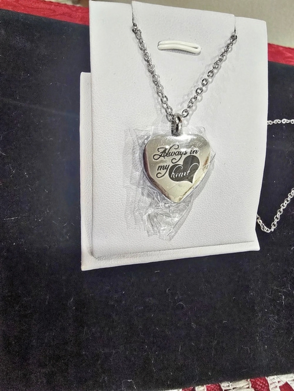 Heart Cremation Urn Necklace. "Always In My Heart "